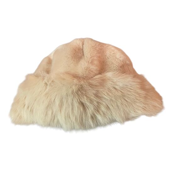 Beige/Light Tan Faux Fur Wide Brim Winter Hat - Picture 4 of 5